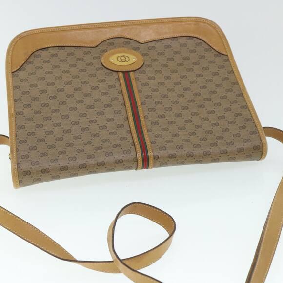 GUCCI Micro GG Canvas Web Sherry Line Shoulder Bag Beige 001 104 - Picture 6 of 16